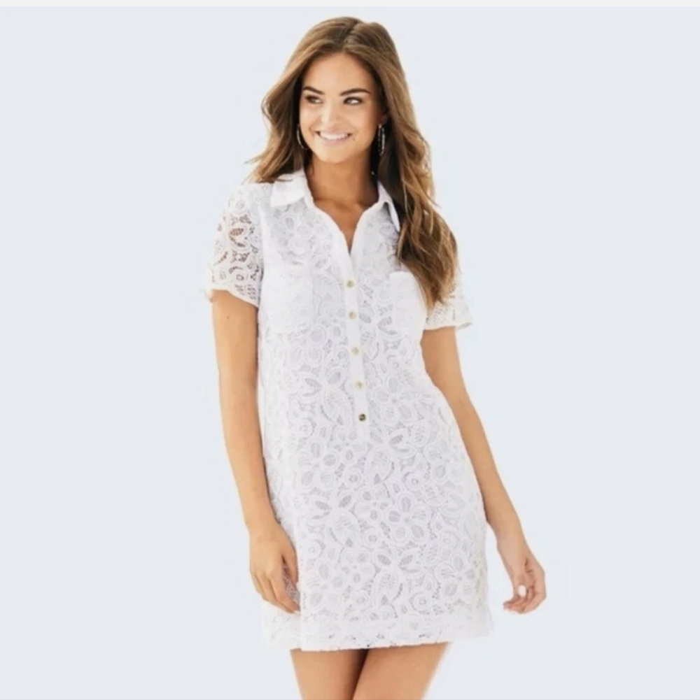 LILLY PULITZER Nelle White Lace Dress - Size 4
